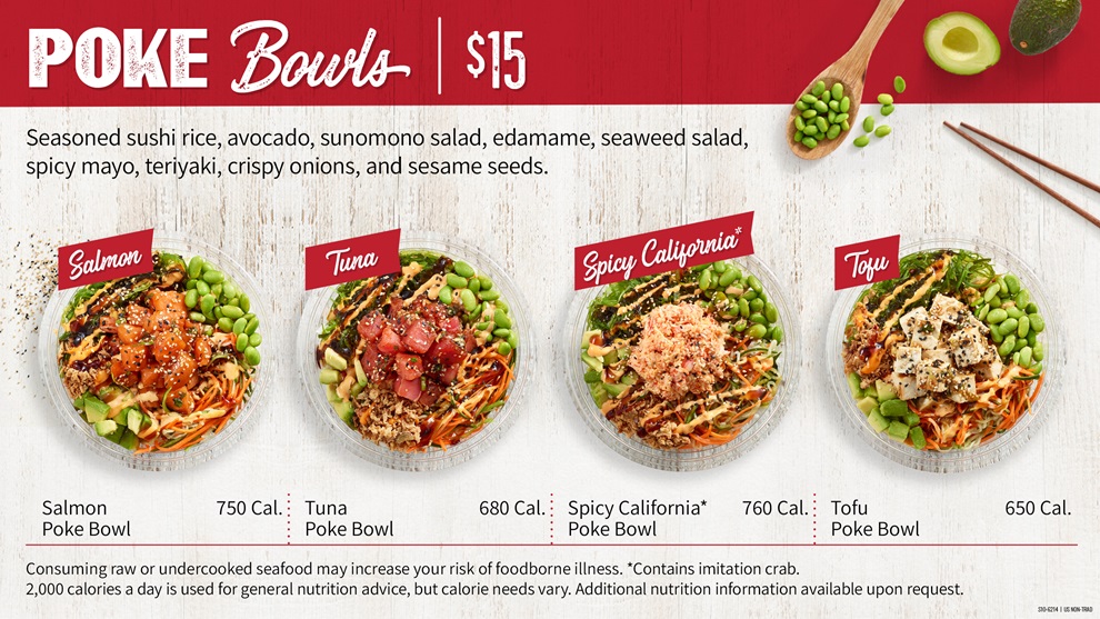 Bento Sushi poke menu