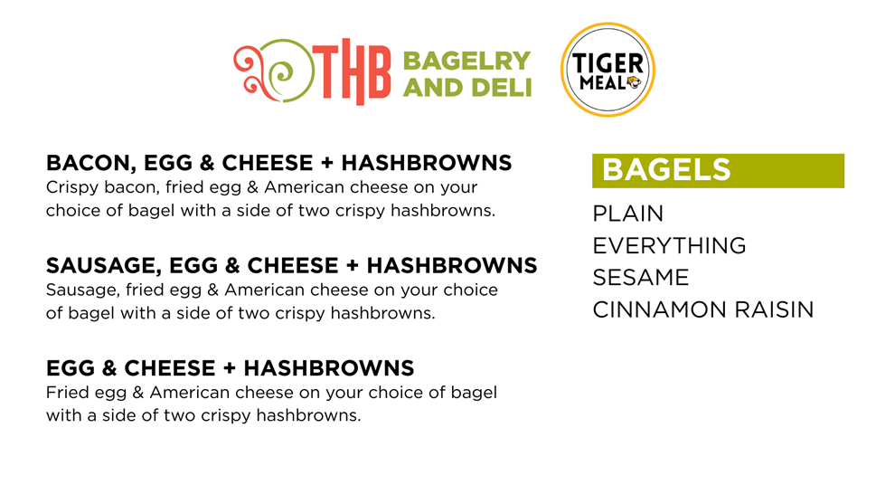 THB tiger meal menu